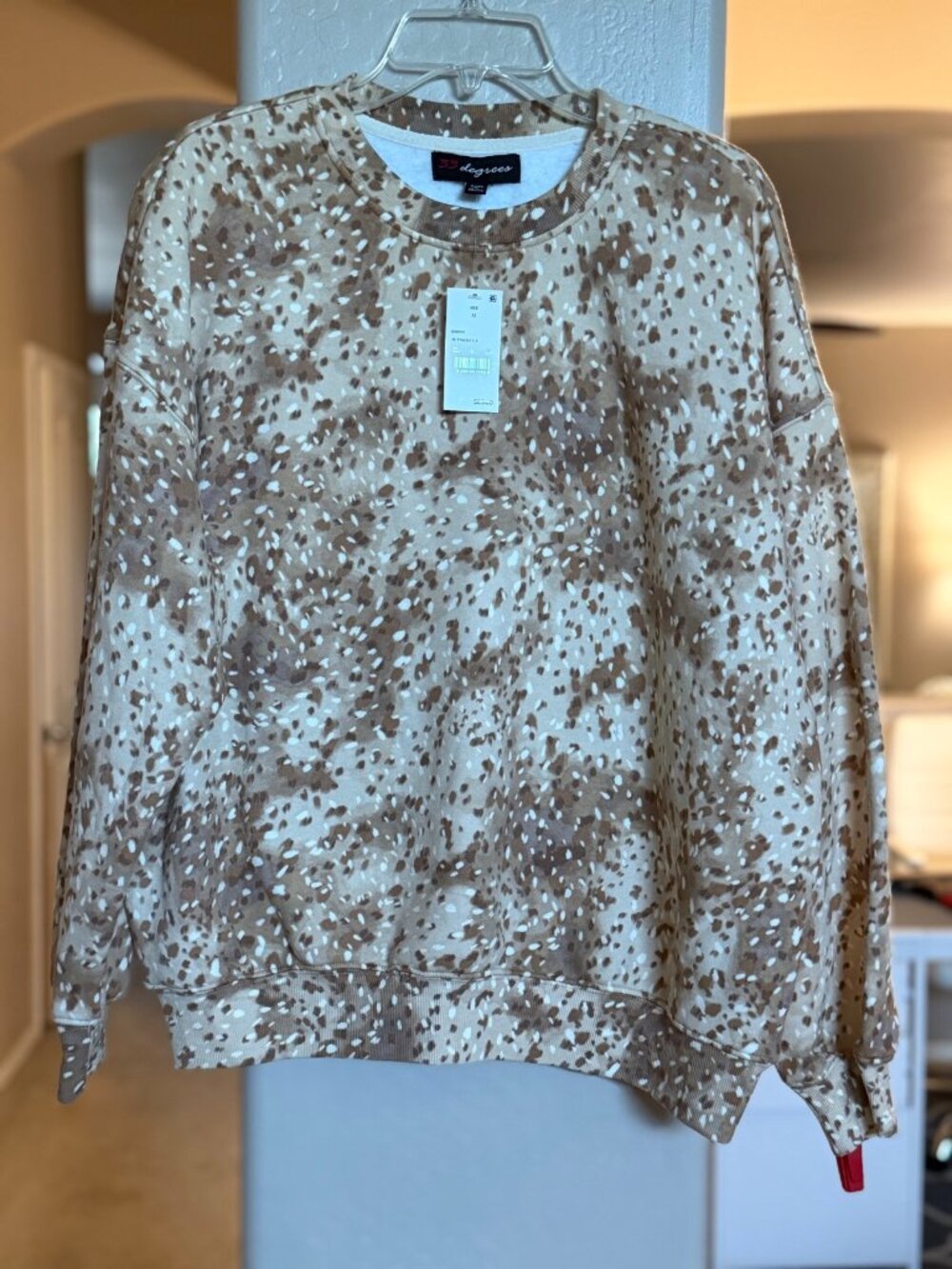 32 Degrees Brown Speckled Crewneck Sweatshirt Size M